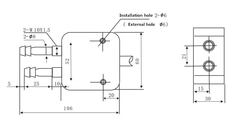 Van de de Lucht Differentiële Druk van WNK de Droge Sensor I2C met Aluminiumhuisvesting voor Wind