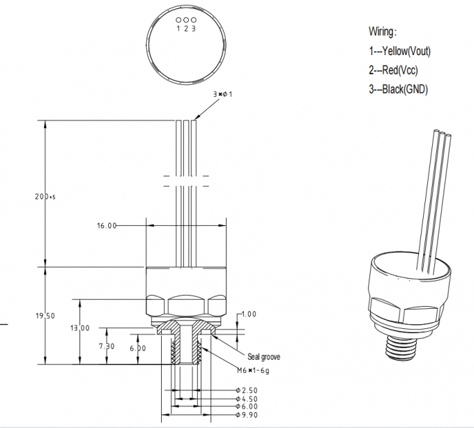 WNK Kleine druksensor voor koffiemachine water dispenser watermeter 1